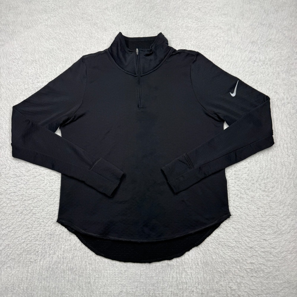Nike Running Pullover Dri-FIT 1/4 Zip Shirt Jacket Black Women's Size Medium